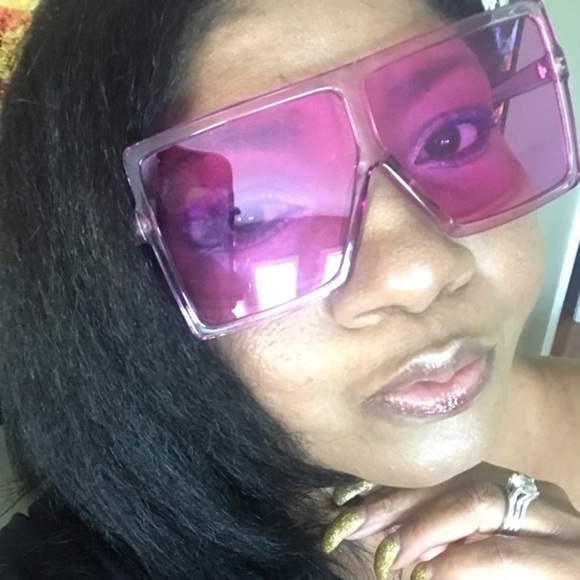Purple Oversized Sunglasses (flat top)(reg $28).​ - Picture 1 of 15